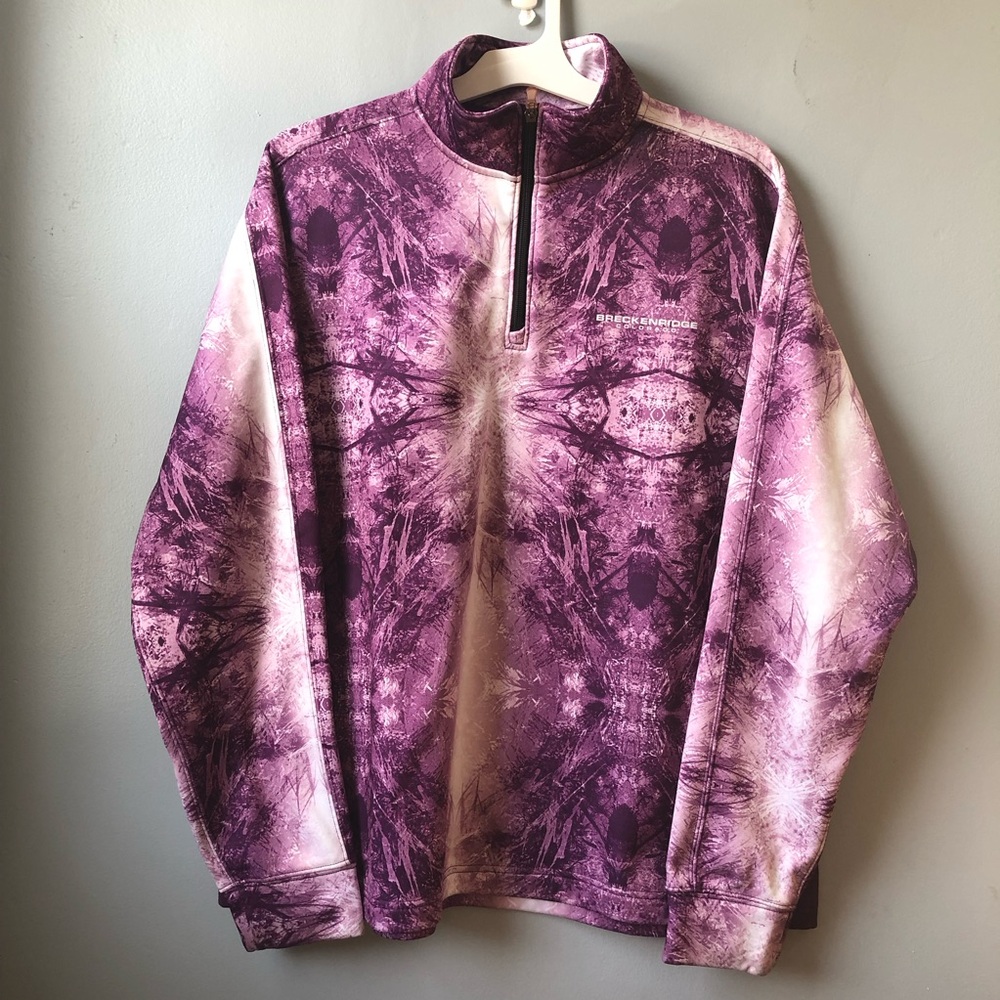 Outfitter Trading Co. Breckenridge Colorado Purple Tie-Dye Half-Zip Pullover XXL